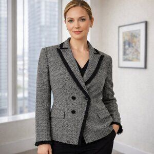 Hugo Boss Blazer Women's Sz 18 Jehona Tweed Jacket Asymmetric NEW Luxury Career